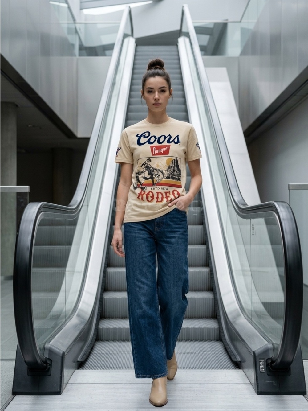 Coors embroider Banquet Rodeo Graphic Tee - Beige - Picture 2 of 4